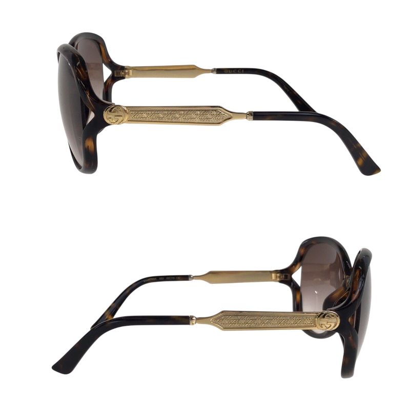 Gucci Marble Brown Gold Metal Plastic Gg0076sk 003 62□15 130 Sunglasses Ladies