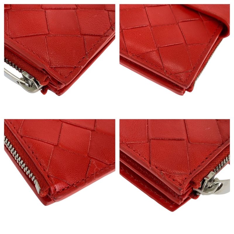 Bottega Veneta Bottega Veneta Maxi Intrecciato Red Silver Hardware Folding