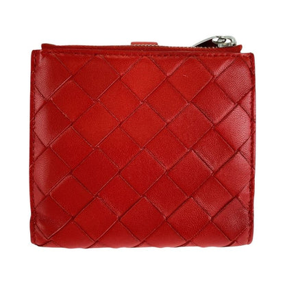 Bottega Veneta Bottega Veneta Maxi Intrecciato Red Silver Hardware Folding