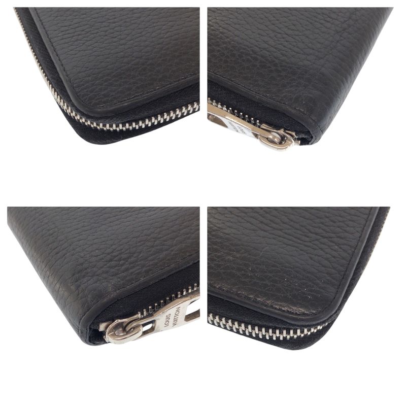 Louis Vuitton Zippy Wallet Vertical Black M58412 Long Wallet Round Zipper Men's