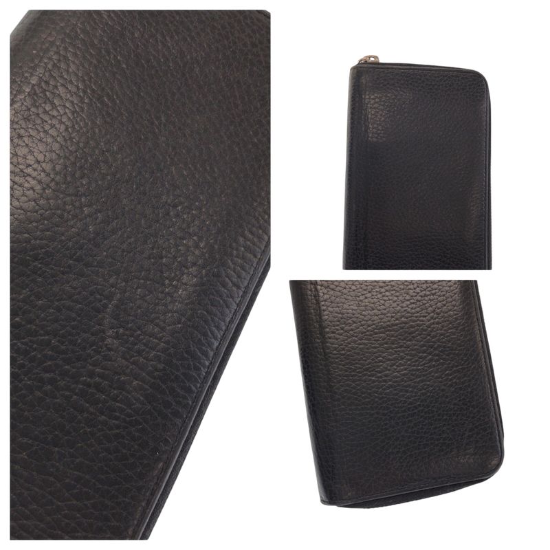 Louis Vuitton Zippy Wallet Vertical Black M58412 Long Wallet Round Zipper Men's