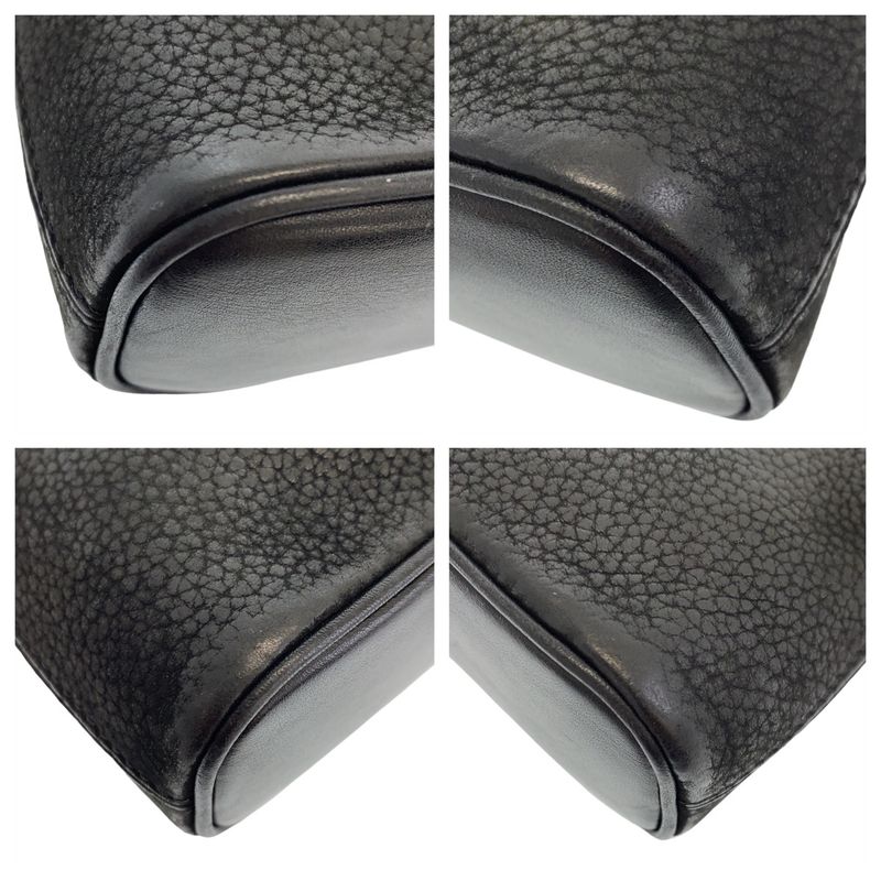 Celine Vintage Triomphe Black Leather Mini Shoulder Bag Accessory Pouch