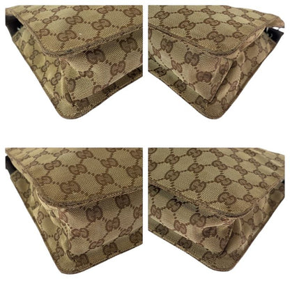 Gucci Brown Silver Hardware GG Canvas 120841 Shoulder Bag Pochette Women's