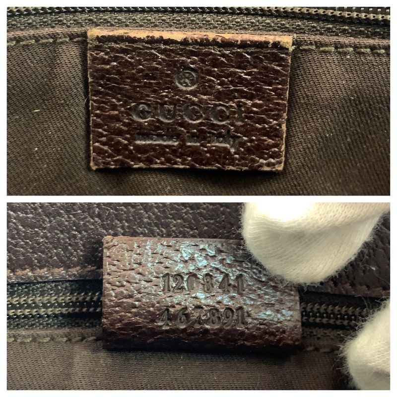 Gucci Brown Silver Hardware GG Canvas 120841 Shoulder Bag Pochette Women's
