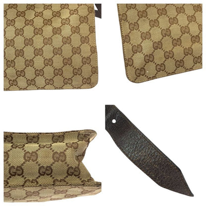 Gucci Brown Silver Hardware GG Canvas 120841 Shoulder Bag Pochette Women's