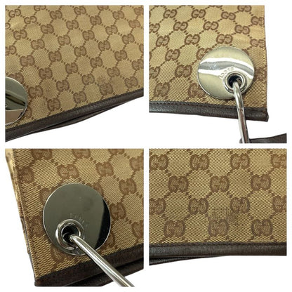 Gucci Brown Silver Hardware GG Canvas 120841 Shoulder Bag Pochette Women's