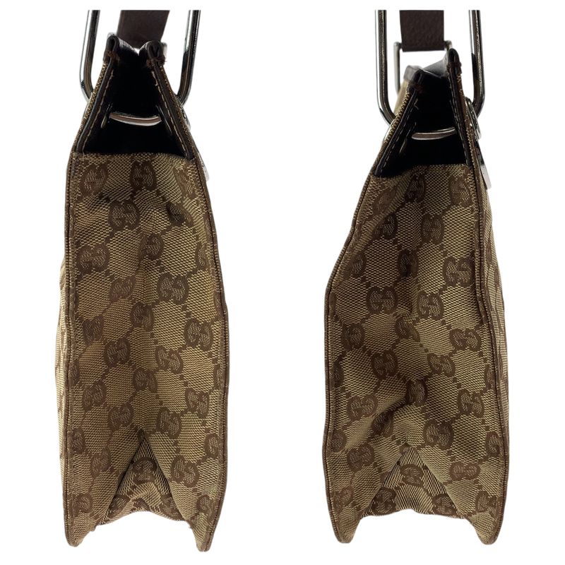 Gucci Brown Silver Hardware GG Canvas 120841 Shoulder Bag Pochette Women's