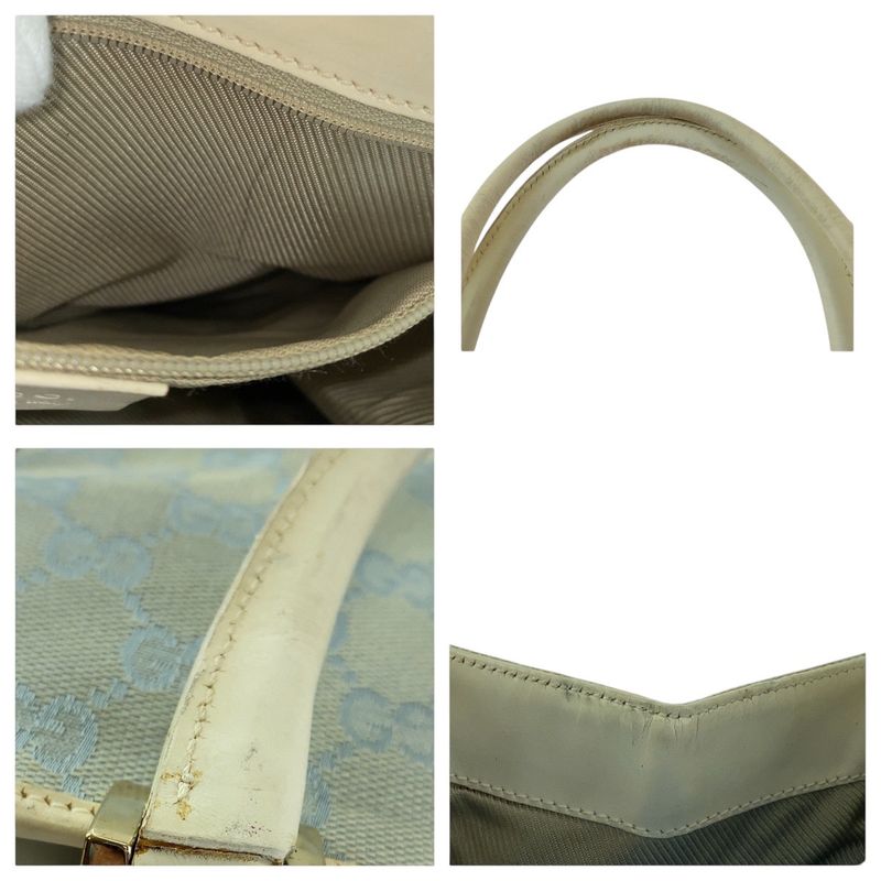 Gucci Jackie Light Blue Gold Hardware GG Canvas 002 5065 Tote Bag Handbag