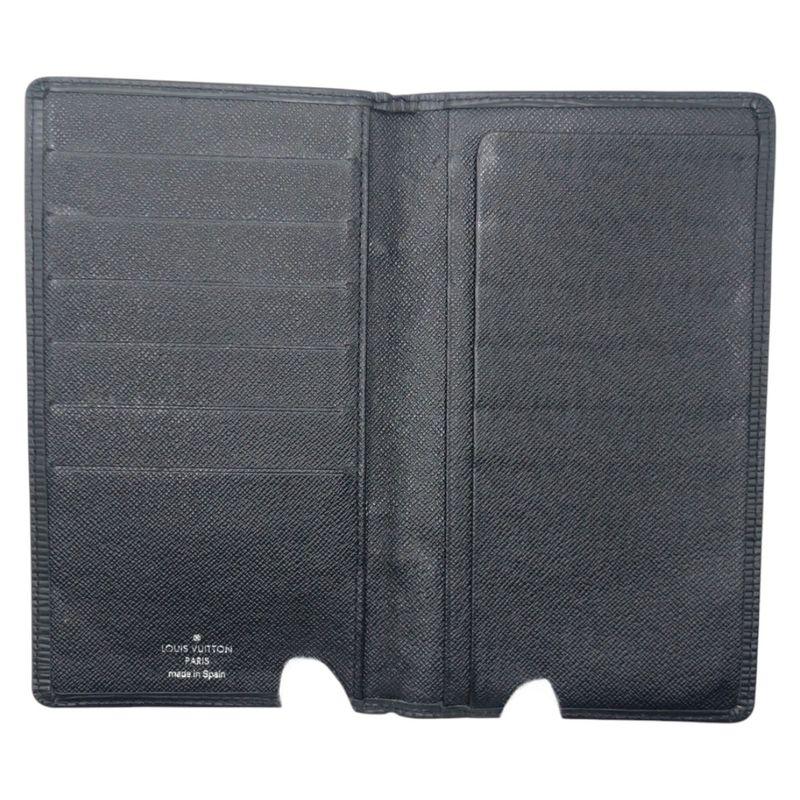 Louis Vuitton Epi Porto Cult Cles Di Black Epi Leather M63212 Long Wallet Men's