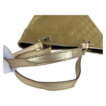 Gucci Gold GG Canvas Leather 002 1099 Tote Bag Shoulder Bag Ladies 506616