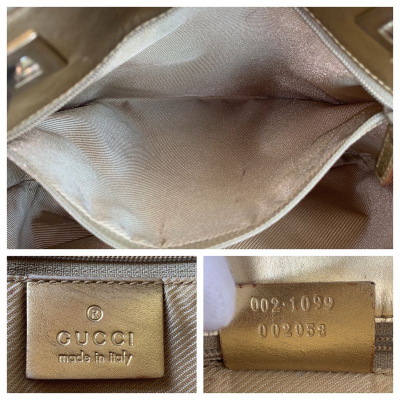Gucci Gold GG Canvas Leather 002 1099 Tote Bag Shoulder Bag Ladies 506616