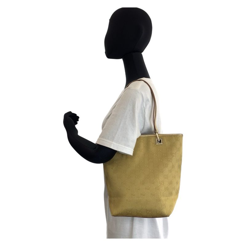 Gucci Gold GG Canvas Leather 002 1099 Tote Bag Shoulder Bag Ladies 506616