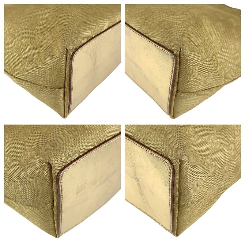 Gucci Gold GG Canvas Leather 002 1099 Tote Bag Shoulder Bag Ladies 506616