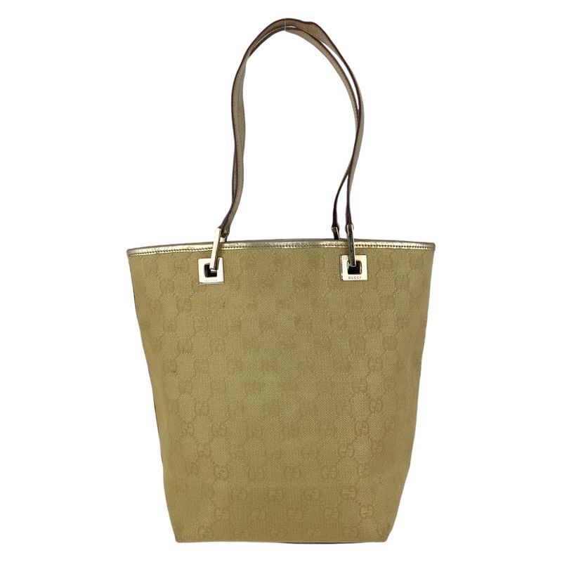 Gucci Gold GG Canvas Leather 002 1099 Tote Bag Shoulder Bag Ladies 506616