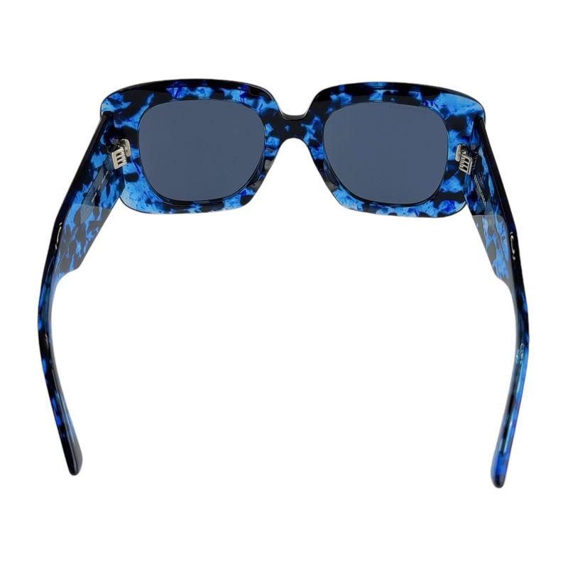 Balenciaga Square Full Rim Blue Marble Silver Hardware Bb0119s 003 53□23 140