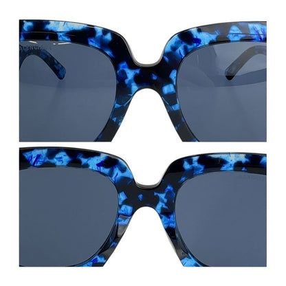 Balenciaga Square Full Rim Blue Marble Silver Hardware Bb0119s 003 53□23 140