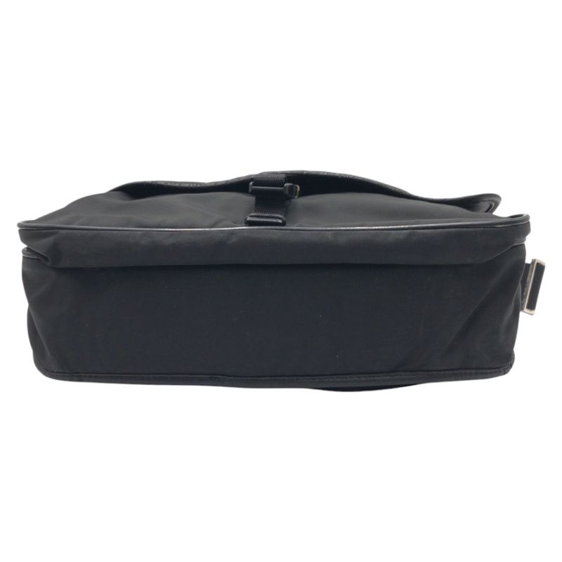 Prada Tessuto Triangle Logo Black Nylon Shoulder Bag Messenger Bag Unisex Men's