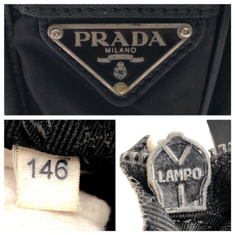 Prada Tessuto Triangle Logo Black Nylon Shoulder Bag Messenger Bag Unisex Men's