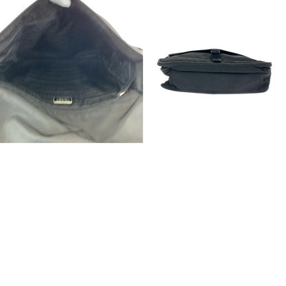 Prada Tessuto Triangle Logo Plate Black Silver Hardware V166 Shoulder Bag