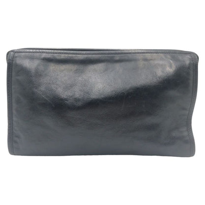 Gucci Interlocking Black Leather 575991 Clutch Bag Second Bag Men's 506635