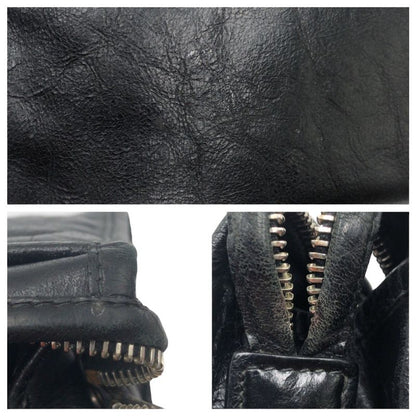 Gucci Interlocking Black Leather 575991 Clutch Bag Second Bag Men's 506635