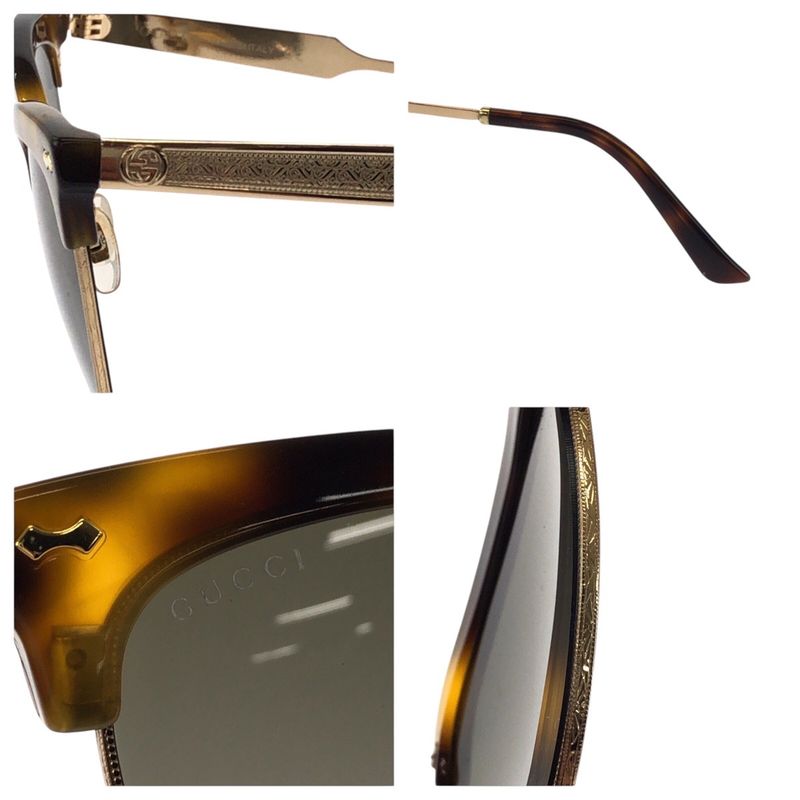 Gucci Amber Pattern Brown Yellow Gold Hardware Plastic Gg0055s 002 55□18-140