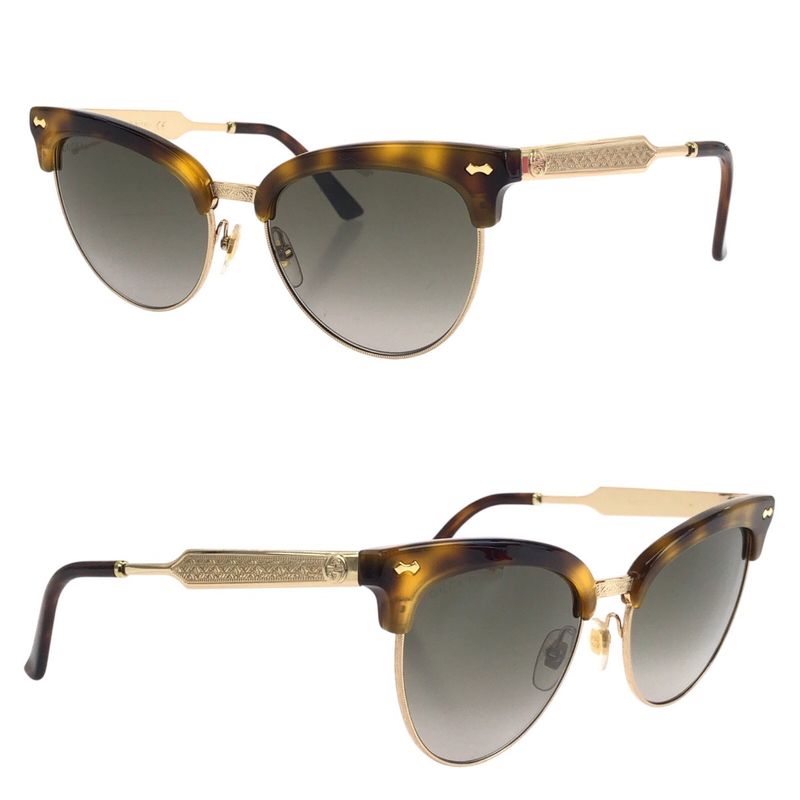 Gucci Amber Pattern Brown Yellow Gold Hardware Plastic Gg0055s 002 55□18-140