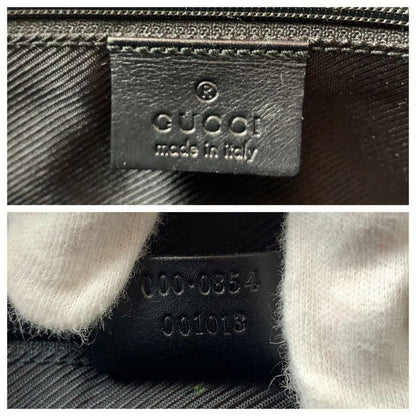 Gucci Black Silver Hardware GG Canvas 000 0854 Handbag Shoulder Bag Ladies