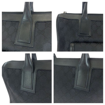 Gucci Black Silver Hardware GG Canvas 000 0854 Handbag Shoulder Bag Ladies