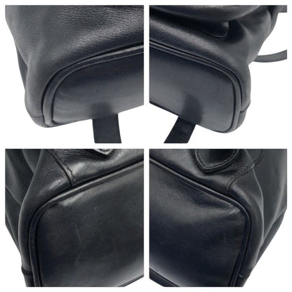Gucci Bamboo Black Leather 003 1998 0016 Rucksack Backpack Unisex Ladies 506704
