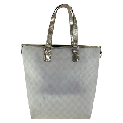 Gucci White Gold GG Supreme Canvas Enamel 189896 Tote Bag Shoulder Bag Ladies