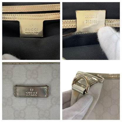 Gucci White Gold GG Supreme Canvas Enamel 189896 Tote Bag Shoulder Bag Ladies