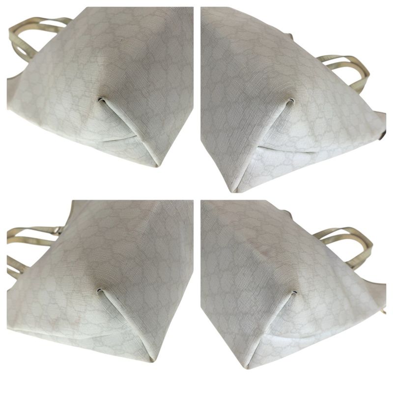 Gucci White Gold GG Supreme Canvas Enamel 189896 Tote Bag Shoulder Bag Ladies