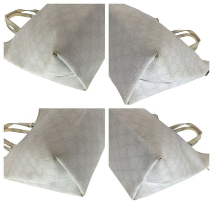 Gucci White Gold GG Supreme Canvas Enamel 189896 Tote Bag Shoulder Bag Ladies