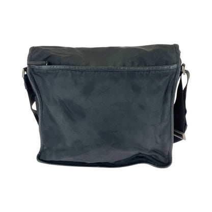 Prada Tessuto Triangle Logo Plate Black Silver Hardware V166 Shoulder Bag
