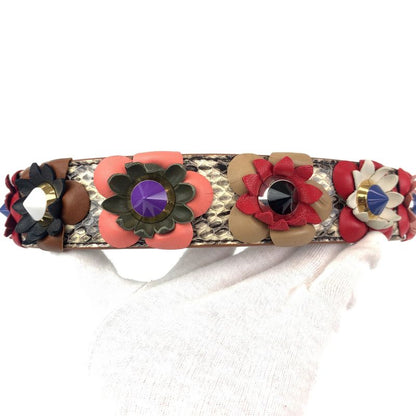 Fendi Strap You Flower Multicolor Leather Plastic Shoulder Strap Women's 506713