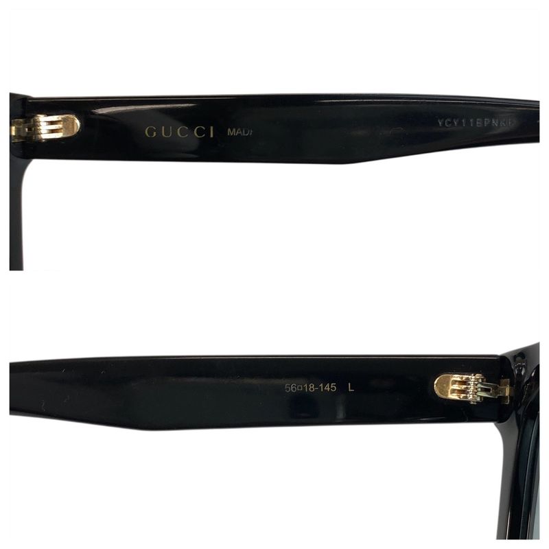 Gucci Black Plastic 56▫18-145l Sunglasses Unisex Men's 506777