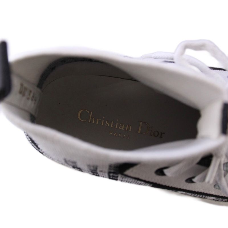 Christian Dior Walk'n'dior High Cut Sneakers Check 36.5 Black White Kck341tkt19w