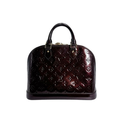 Louis Vuitton Vernis Handbag Alma PM Wine Red