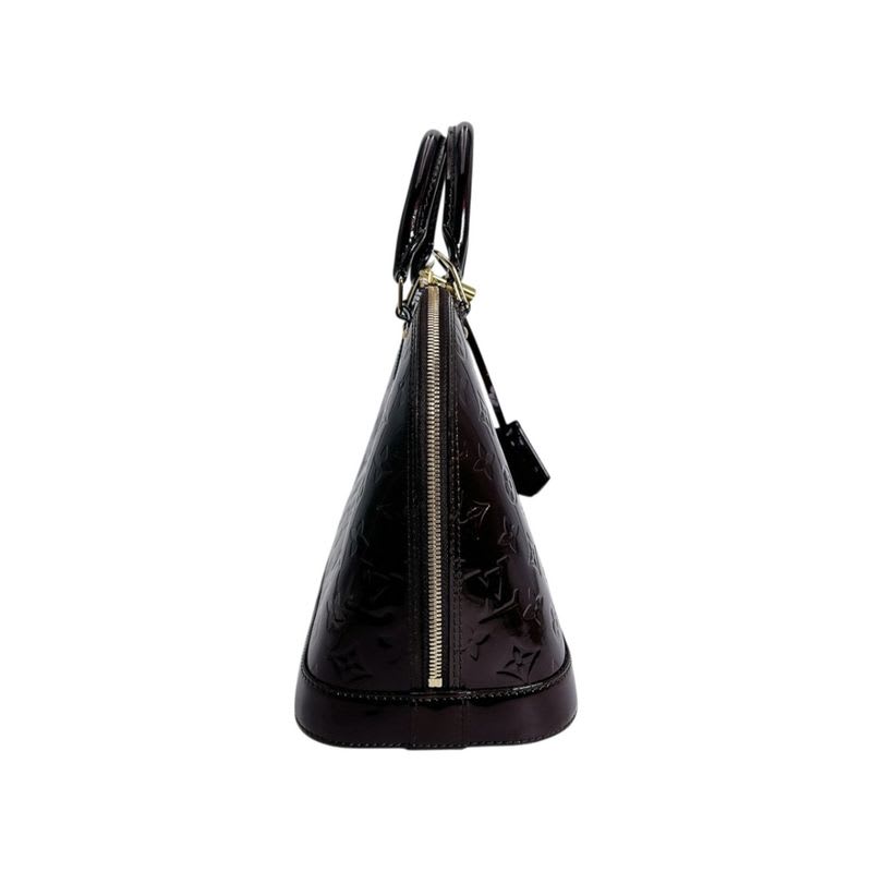 Louis Vuitton Vernis Handbag Alma PM Wine Red