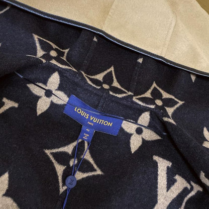 Louis Vuitton Coat Size 42 L Women's Giant Monogram Jacquard Wrap Coat Rw211wnuv