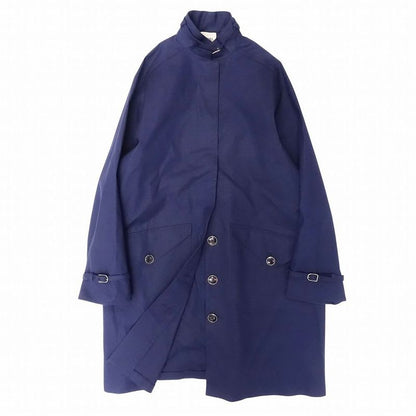 Hermes Rubberized Hiyoku Coat Spring Jacket Long Length Stand Collar Belt 34