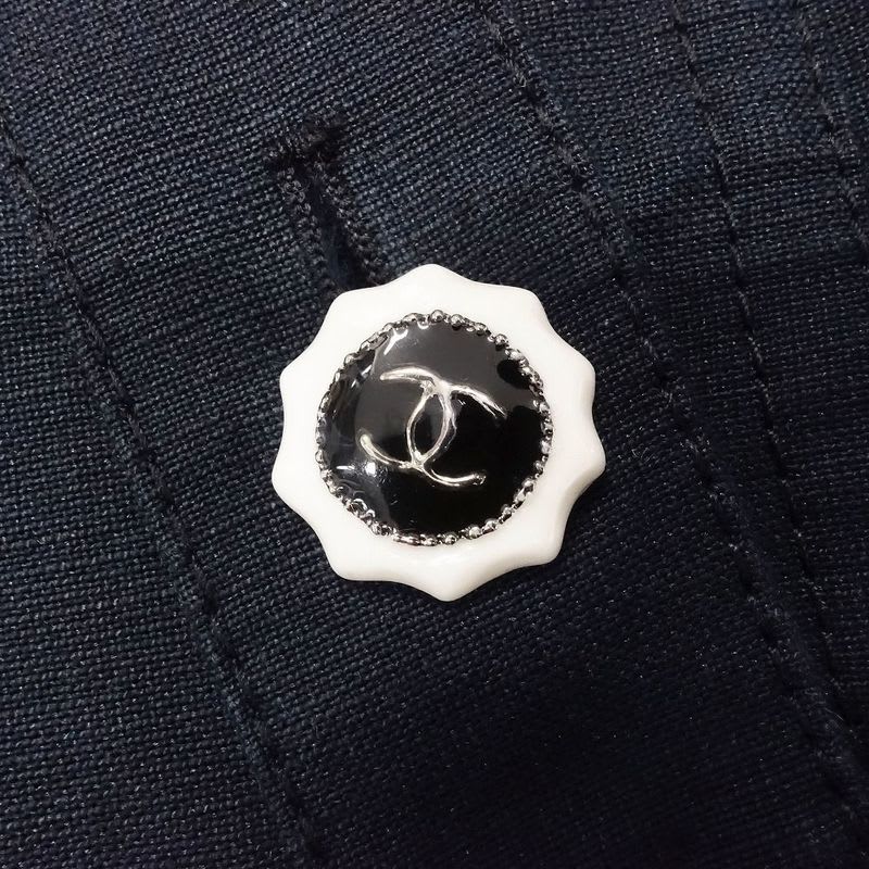 Chanel Collarless Jacket Blue Leather Coco Mark Button 2013-14 Cruise Collection