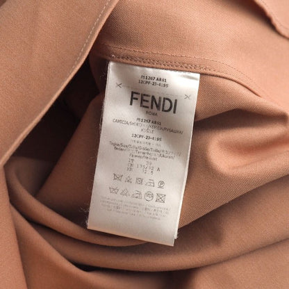 Fendi Long Sleeve Shirt 39 Pleated Buzzam Brown