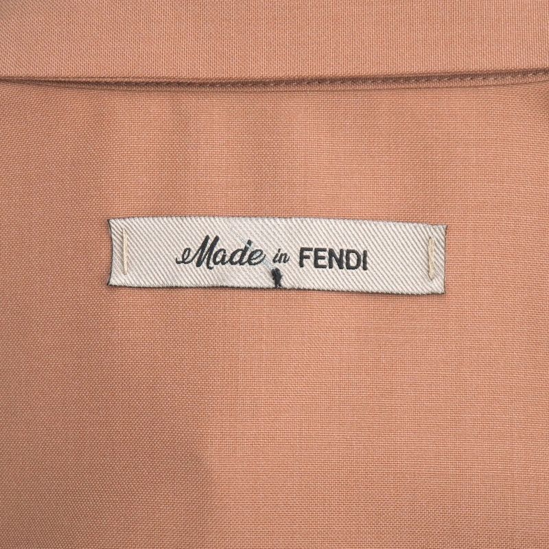 Fendi Long Sleeve Shirt 39 Pleated Buzzam Brown