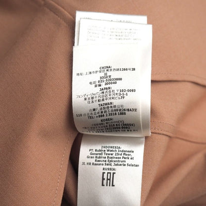 Fendi Long Sleeve Shirt 39 Pleated Buzzam Brown