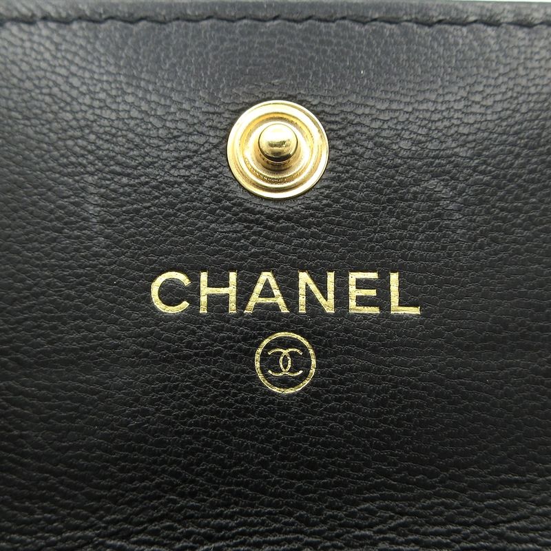 Chanel Coin Case Matelasse Black Gold Hardware Leather