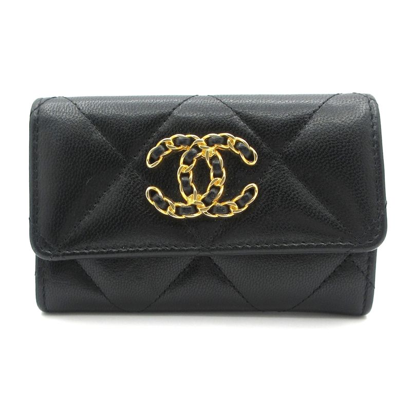 Chanel Coin Case Matelasse Black Gold Hardware Leather