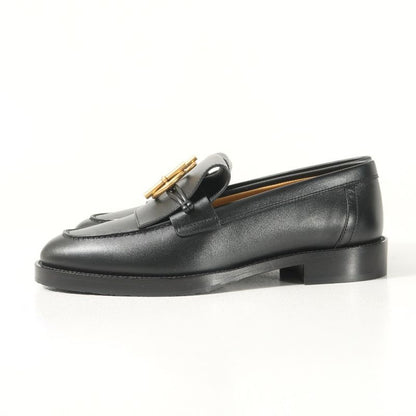 Hermes Impact Loafers 37 Glenan Buckle Leather Shoes