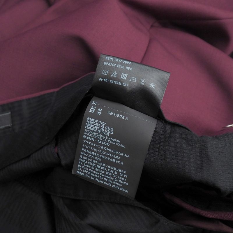 Prada Pants 44 Trousers Pleated No Tuck Bordeaux